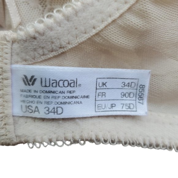 Wacoal Awareness Seamless Underwire Bra Lingerie Jacquard Calla Lilly 34D - Picture 10 of 14